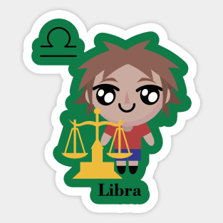 Libra Boy Cute Zodiac Sign Sticker